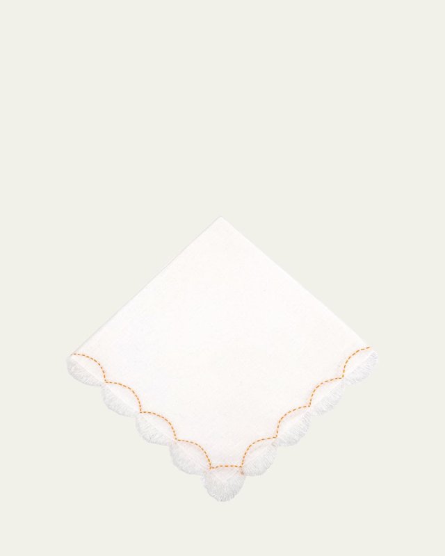Orange Petal Embroidered Napkin